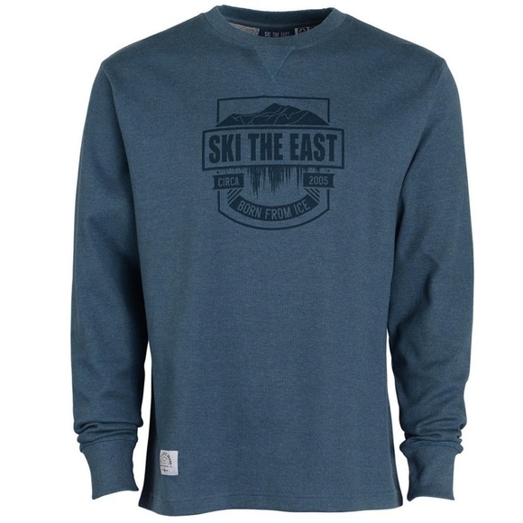 Ski the East Other - Ski the East Born from Ice Waffle Long Sleeve Shirt, Indigo size Medium
